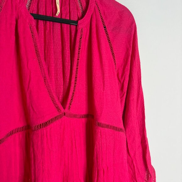 Free People Go Lightly Swing Dress Hot Pink - Picture 3 of 6